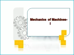 Mechanics of Machines- I