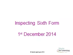 Inspecting Sixth Form