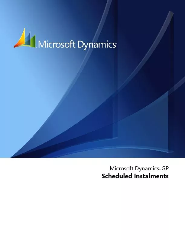Microsoft DynamicsScheduledInstalments