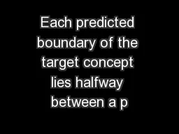 Each predicted boundary of the target concept lies halfway between a p