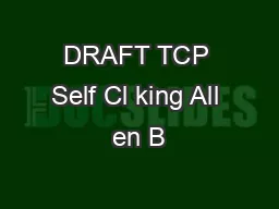 DRAFT TCP Self Cl king All en B