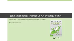 Recreational Therapy: An Introduction