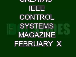 CREATAS  IEEE CONTROL SYSTEMS MAGAZINE FEBRUARY  X
