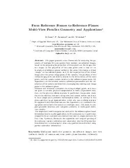 From Reference Frames to Reference Planes MultiView Parallax Geometry and Applications