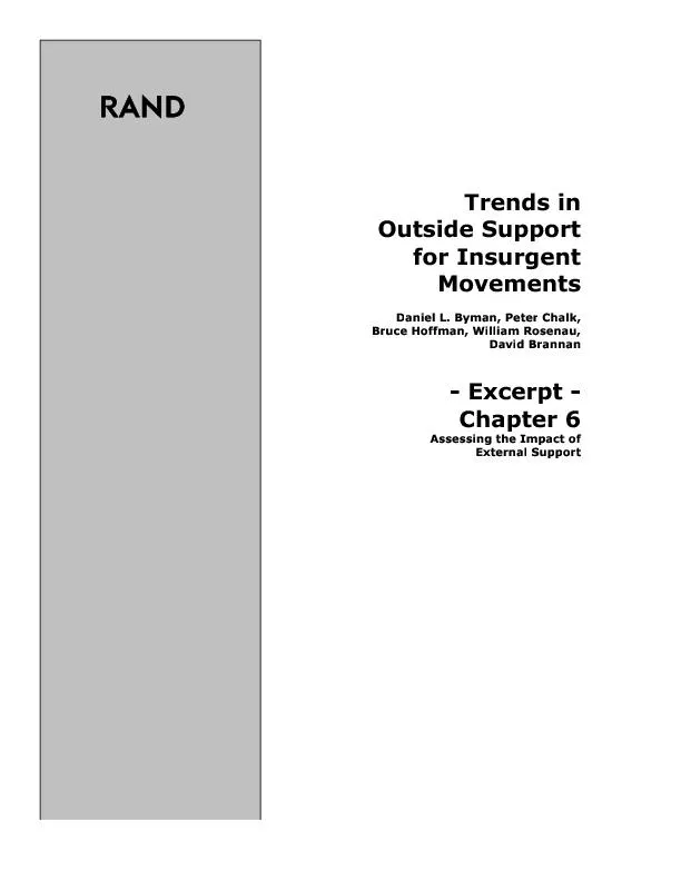 Trends in Outside Support for Insurgent Movements | Chapter 6: Assess