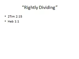 “Rightly Dividing”