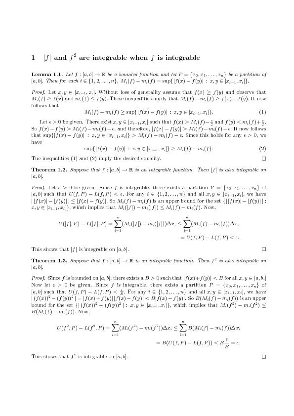 2IntegrationforcontinuousfunctionTheorem2.1.Letf:[a;b]!Rbecontinuouson