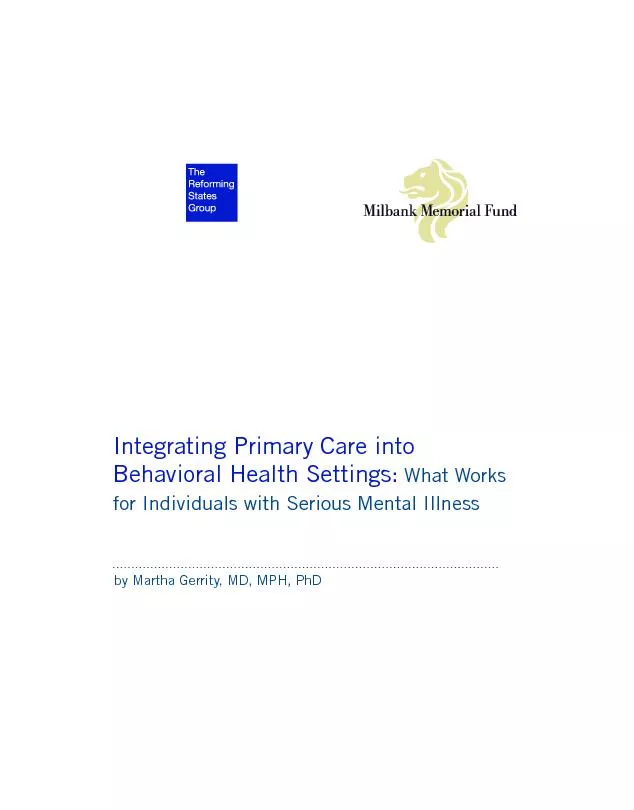 Integrating Primary Care into