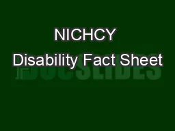 NICHCY Disability Fact Sheet #8