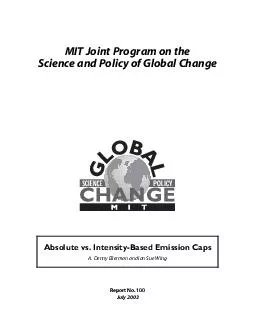 MIT Joint Program on theScience and Policy of Global Change