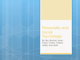 Personality and Social Psychology