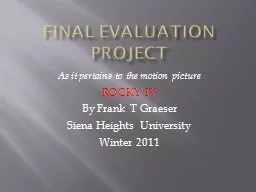 Final Evaluation Project