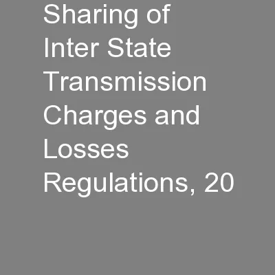 Sharing of Inter State Transmission Charges and Losses Regulations, 20