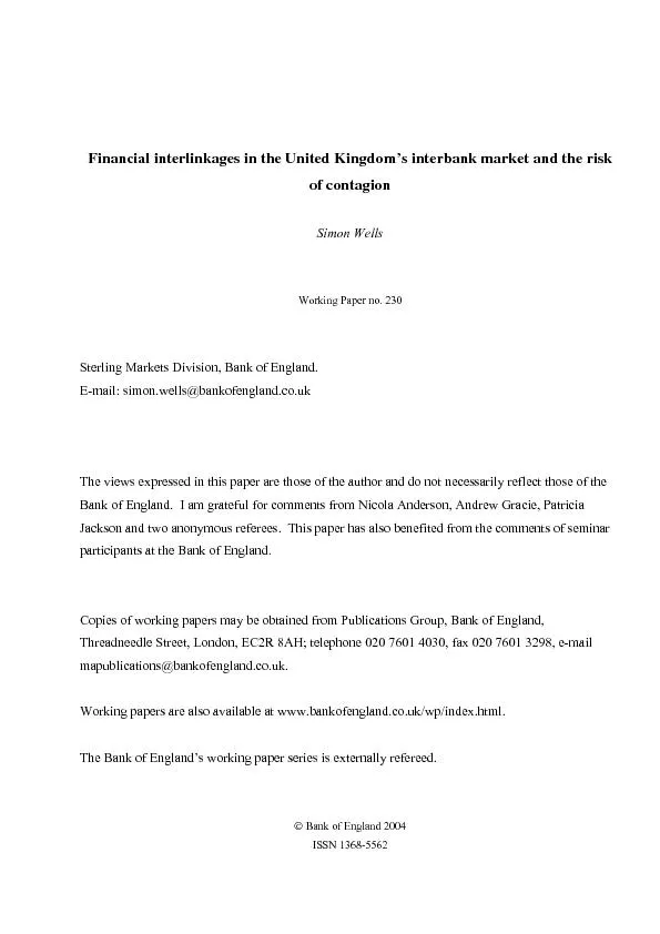 Financial interlinkages in the United Kingdom