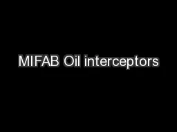 MIFAB Oil interceptors