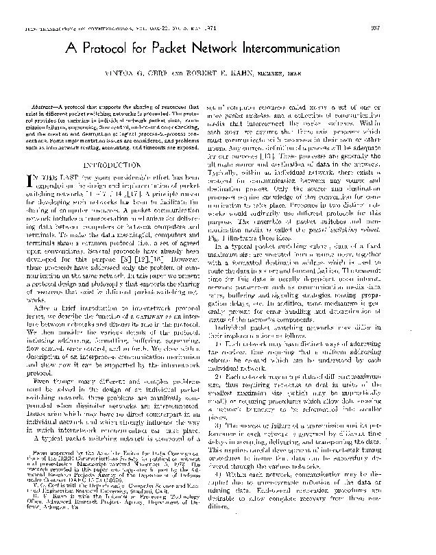 IEEE TR.INSACTIOSS OX COMMUNIC~LTIOKS, VOL. COM-22, NO. 5, MAY 1974 A