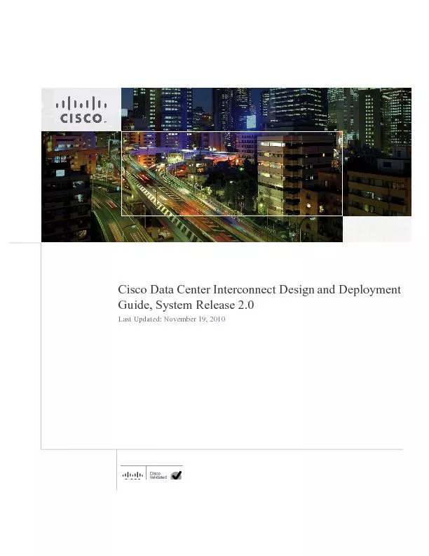 Cisco Data Center Interconnect Design and Deployment Guide, System Rel