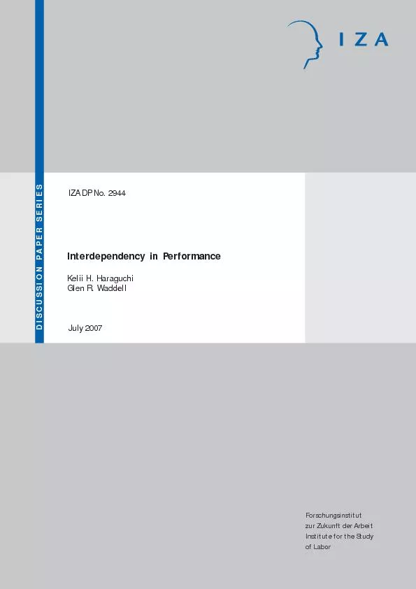 Interdependency in PerformanceKelii H. HaraguchiGlen R. Waddell
...