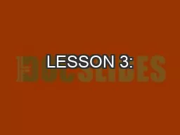 LESSON 3: