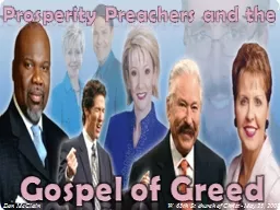 Prosperity Preachers and the