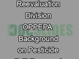 CropLife America and Rise April   Arlington VA Cathryn OConnell Pesticide Reevaluation