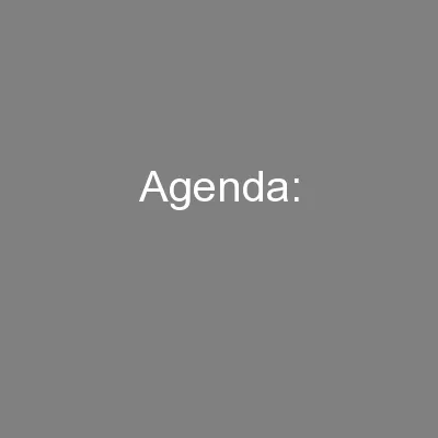 agenda:
