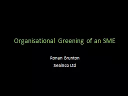 Organisational Greening of an SME