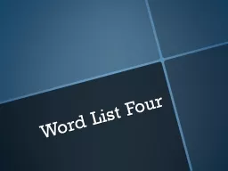 Word List Four
