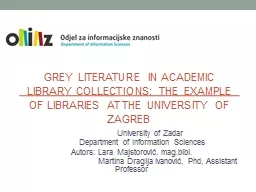Grey literature in academic library collections: the exampl