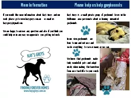 Please help us help greyhounds