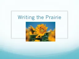 Writing the Prairie