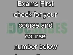 Departmental Exams First check for your course and course number below Accounting    a