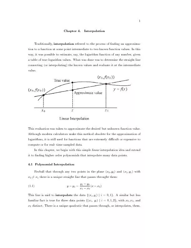 Chapter4.InterpolationTraditionally,interpolationreferredtotheprocesso