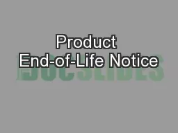 Product End-of-Life Notice
