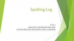 Spelling Log