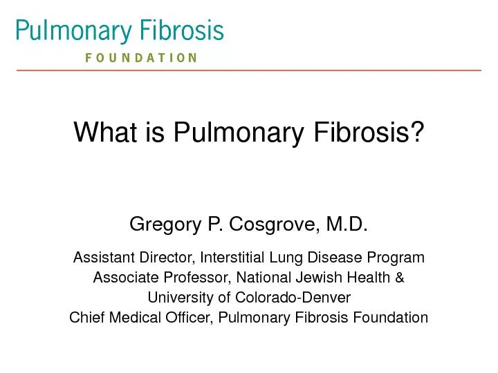 What is Pulmonary Fibrosis?