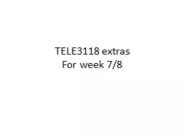 TELE3118 extras