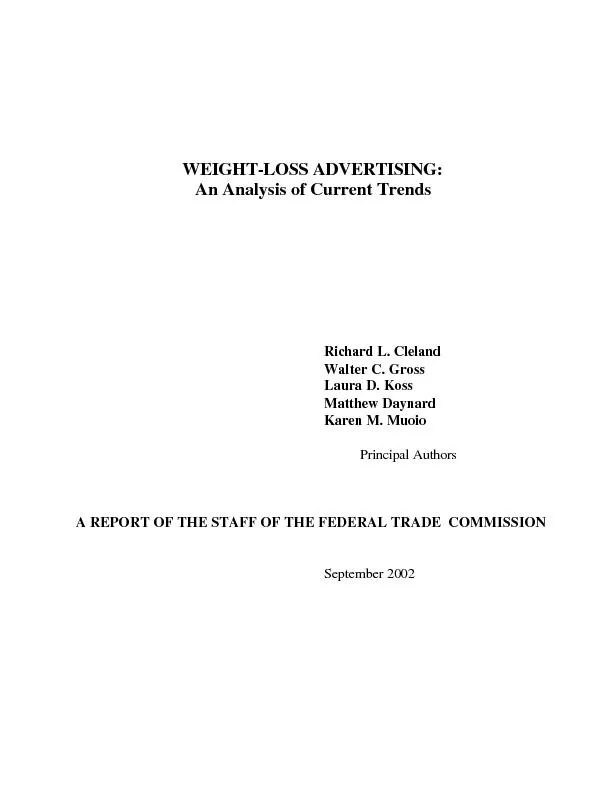 WEIGHT-LOSS ADVERTISING:An Analysis of Current TrendsRichard L. Clelan