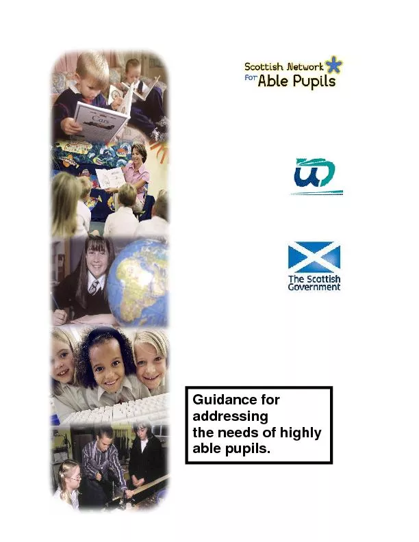 Guidance for addressing  the needs of highly able pupils.