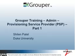 Grouper Training – Admin –  Provisioning Service Provid