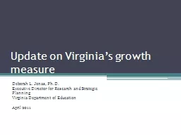 Update on Virginia’s growth measure