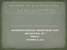 SHOSHONE NATIONAL FOREST DRAFT PLAN
