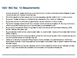 NSV WG Top 10 Requirements