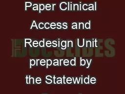 Page  of  Medical Assessment and Planning Units MAP Units Reference Paper Clinical Access