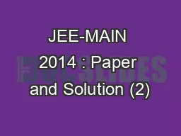 JEE-MAIN 2014 : Paper and Solution (2)