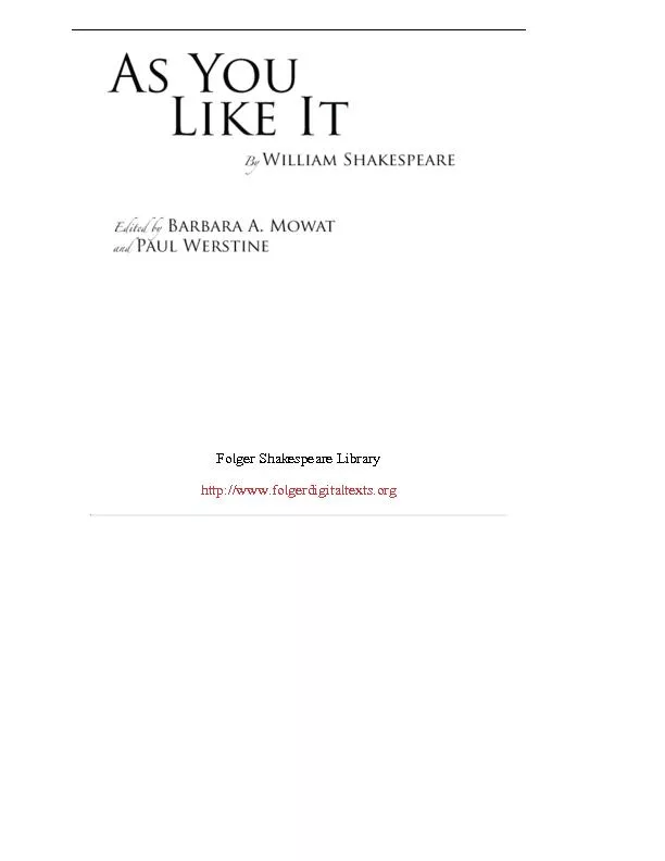 Folger Shakespeare Libraryhttp://www.folgerdigitaltexts.org