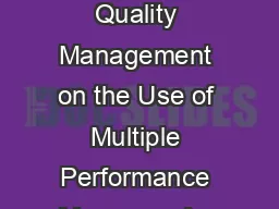 The Effect of Competition Ju st In Time Production and Total Quality Management on the