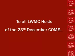 To all LWMC