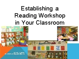 Establishing a Reading Workshop in Your Classroom