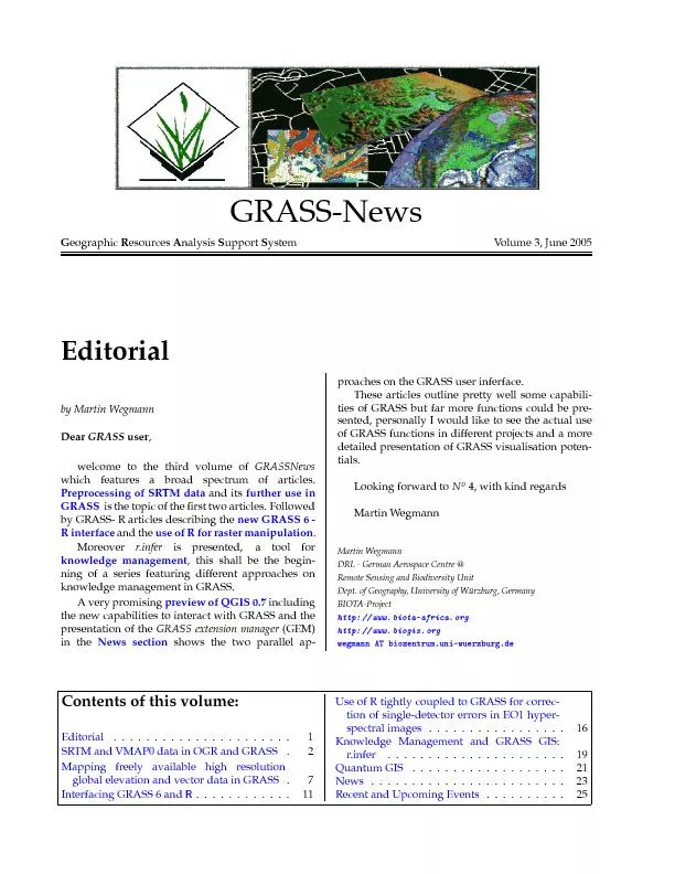 GRASS-NewsGeographicResourcesAnalysisSupportSystemVolume3,June2005Edit